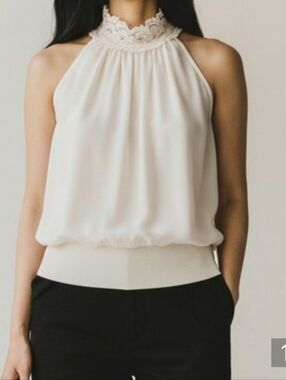 Vestique NWT White Halter Lace Bodysuit S